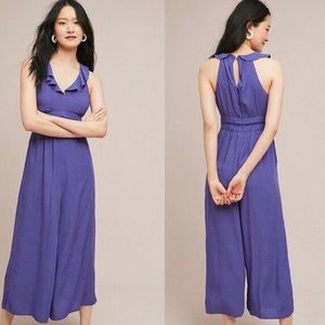 Anthropologie Maeve Blue Polka Dot Jumpsuit Syros